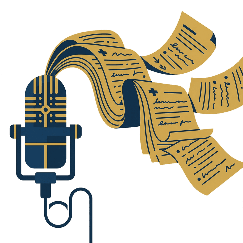 Microphone converting voice into pages of clinical notes